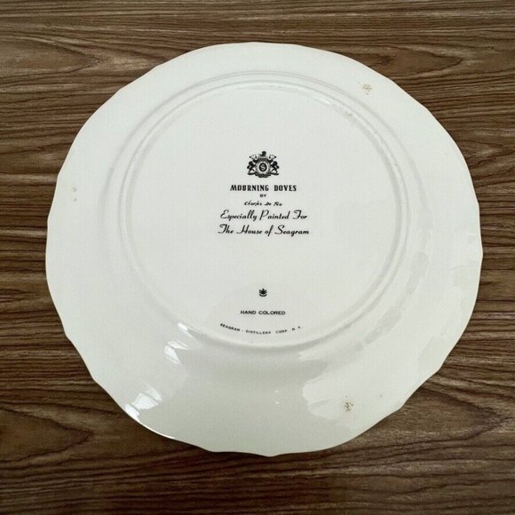 The House of Seagram Decorative Plate by Wm J Schaldach Morning Doves 10" Wildli - Picture 8 of 11